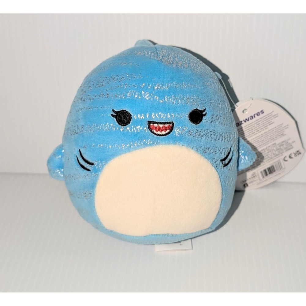 Squishmallow 5" LAMAR the whale Shark silver accents PLUSH NEW